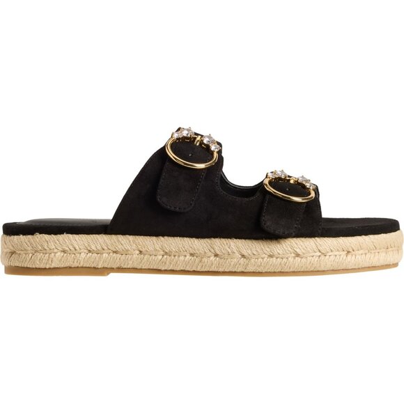 Stuart Weitzman Crystal Espadrille Flat Sandals - Suede (For Women) - Picture 4 of 5